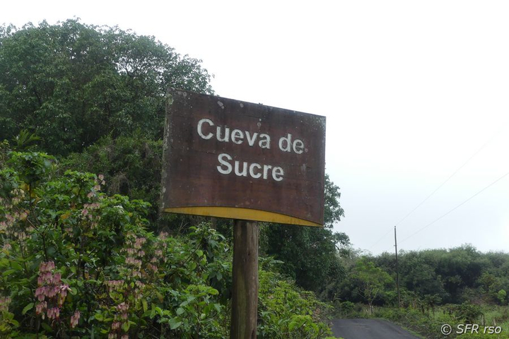 Schild in Cueva del Sucre, Galapagos