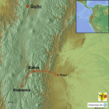 Karte Pastaza-Trekking Ecuador