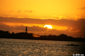 Sonnenuntergang in Las Tintoreras, Galapagos