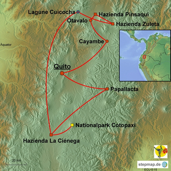 Karte die schönsten Haziendas Ecuador