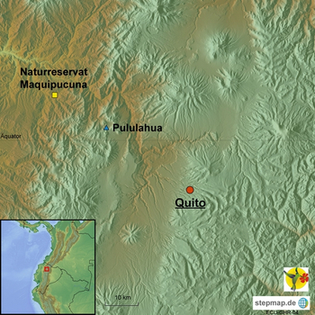 Karte 4 Tage Reiten und Wandern Ecuador