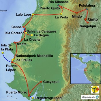 Karte Spondylus-Route Ecuador