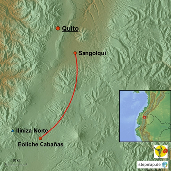 Karte Reiten am Iliniza Ecuador