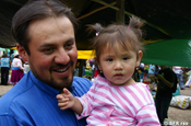 Vater mit Tochter, Ecuador