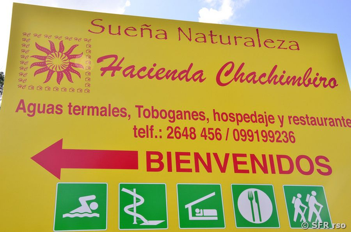 Schild - Hazienda Chachimbiro in Ecuador
