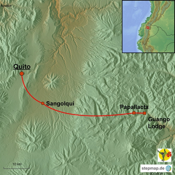 Karte Papallacta Tagesausflug