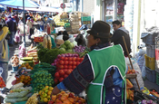 Wochenmarkt in Sangolqui, Ecuador