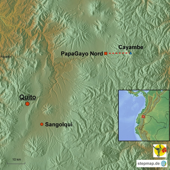 Karte Gletschertraining Cayambe Ecuador