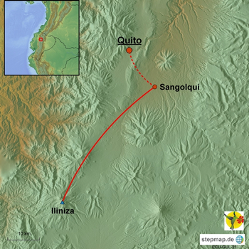 Karte Besteigung Iliniza Süd Ecuador