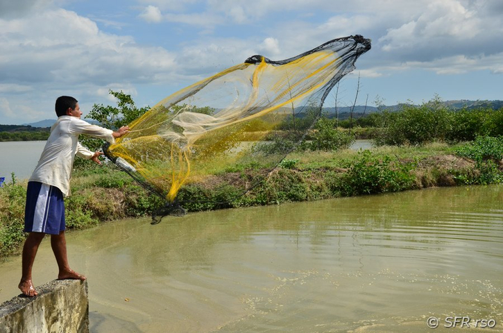 Garnelen Wurfnetz Manta Raya, Ecuador