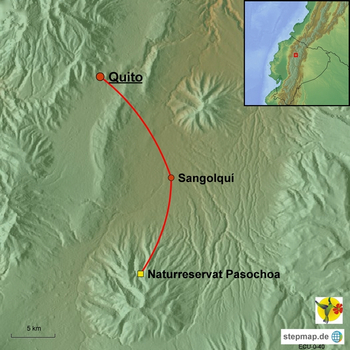 Karte Naturreservat Pasochoa Ecuador