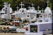 Grabsteine auf dem Weg zur Tränenmauer, Galapagos