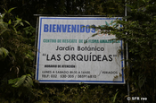 Schild Orchideen Garten in Puyo, Ecuador