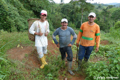 Arbeiter auf Farm in Ecuador