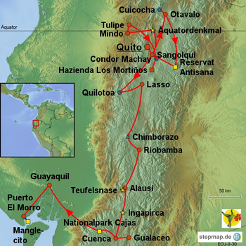 Karte Juwelen der Anden Ecuador