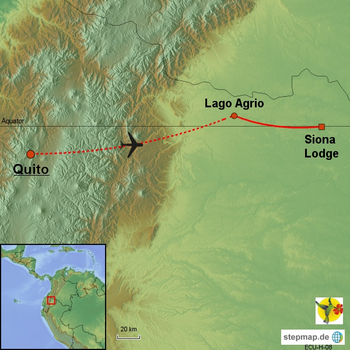 Karte Siona Lodge Ecuador