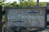 Schild in Las Tintoreras, Galapagos