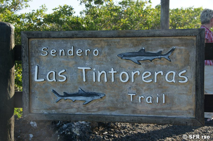Schild in Las Tintoreras, Galapagos