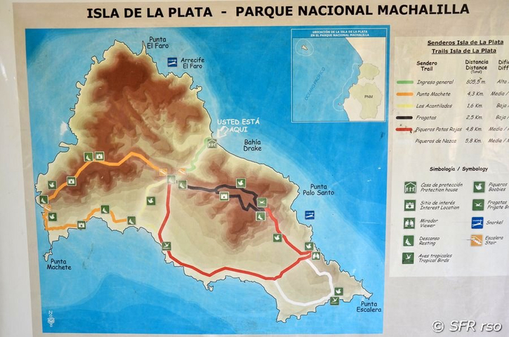 Inselkarte der Isla de la Plata in Ecuador