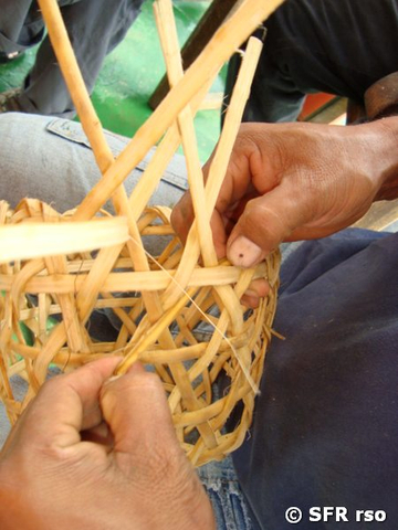 Korbflechten aus Bambus in Ecuador