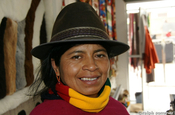 Verkäuferin von Decken, Ecuador