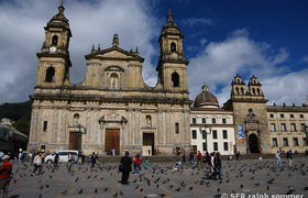 Kathedrale auf dem Plaza de Bolivar in Bogota Kolumbien