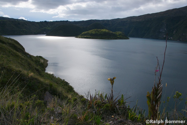 Inseln in Lagune bei Cuicocha, Ecuador