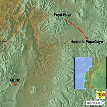 Karte Fuya Fuya Besteigung Ecuador