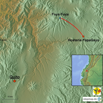 Karte Fuya Fuya Besteigung Ecuador
