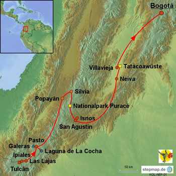 Karte Ecuador trifft Kolumbien