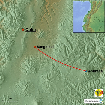 Karte Antizana-Besteigung Ecuador