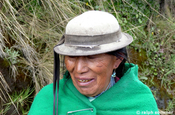 Puruha Frau am Chimborazo, Ecuador