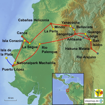 Karte Vogelparadies Nordecuador