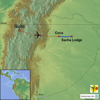 Karte Sacha Lodge Ecuador