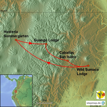 Karte Wildsumaco Lodge Ecuador