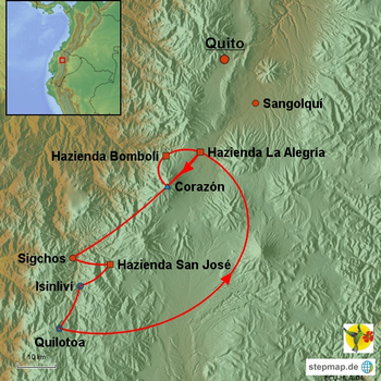Karte Vulkanritt Quilotoa Ecuador