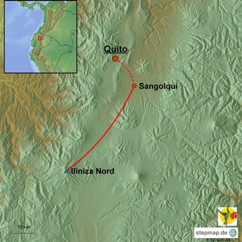 Karte Besteigung Iliniza Nord Ecuador