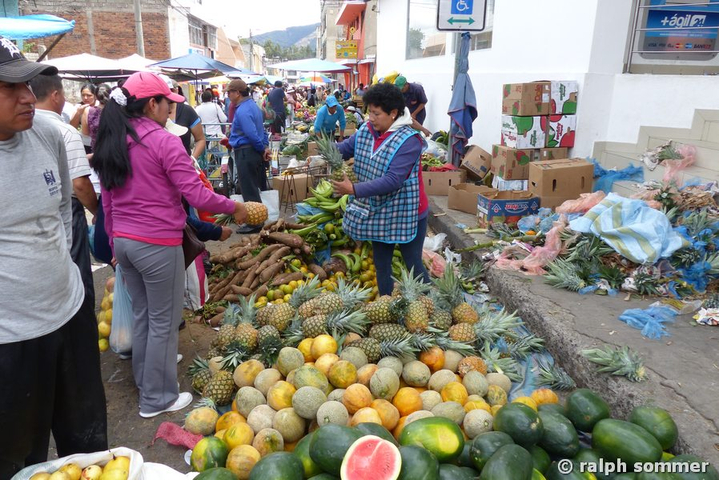 Früchtestand Markt Sangolqui, Ecuador