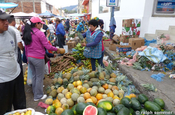 Früchtestand Markt Sangolqui, Ecuador