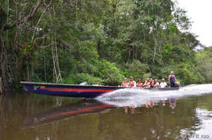 mit dem Boot im Urwald unterwegs