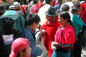 Treffen auf Markt in Ecuador