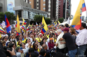 Wahlkundgebung der Opposition in Quito (Ecuador)