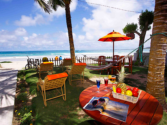 Garten und Strand