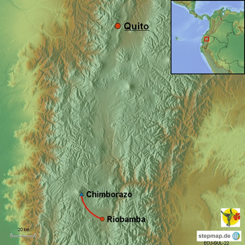 Karte Besteigung Chimborazo Ecuador