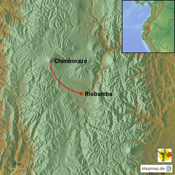 Karte Biking am Chimborazo Ecuador