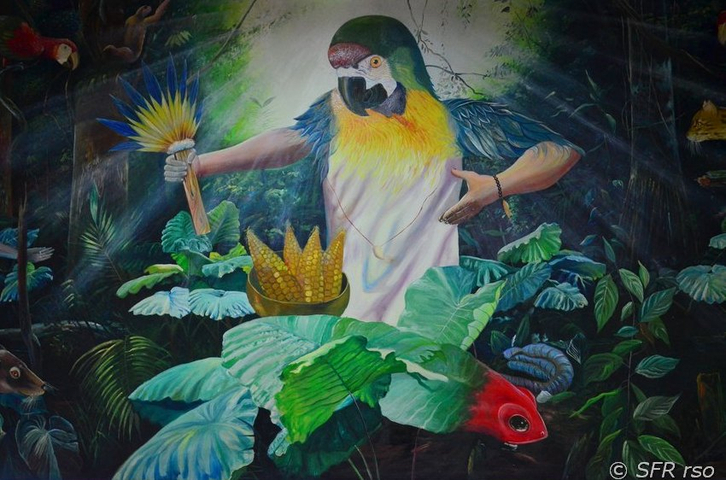 Papageien Gemälde in Ecuador