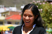Schulmädchen lachend, Ecuador