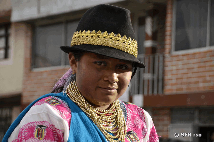 Andenbäuerin mit Hut, Ecuador