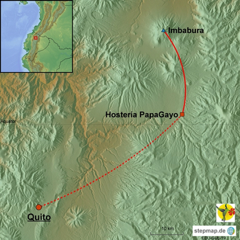 Karte Besteigung Imbabura Ecuador