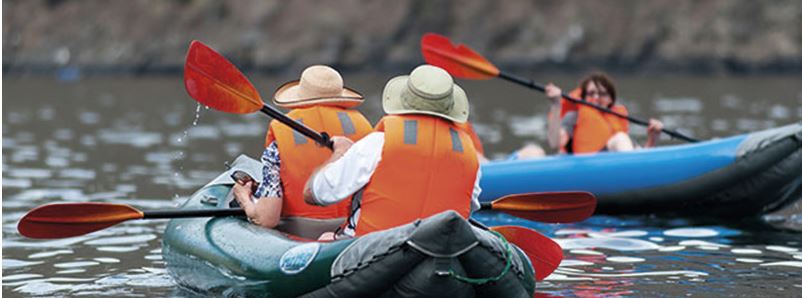 Aufblasbares Kayak auf Galápagos